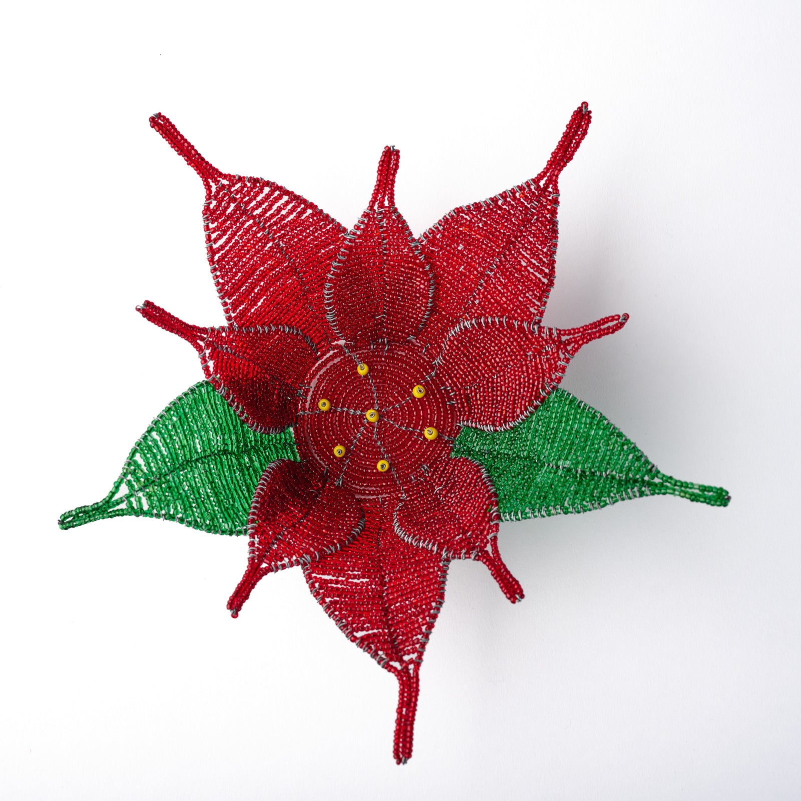 Beaded Poinsettia Bowl