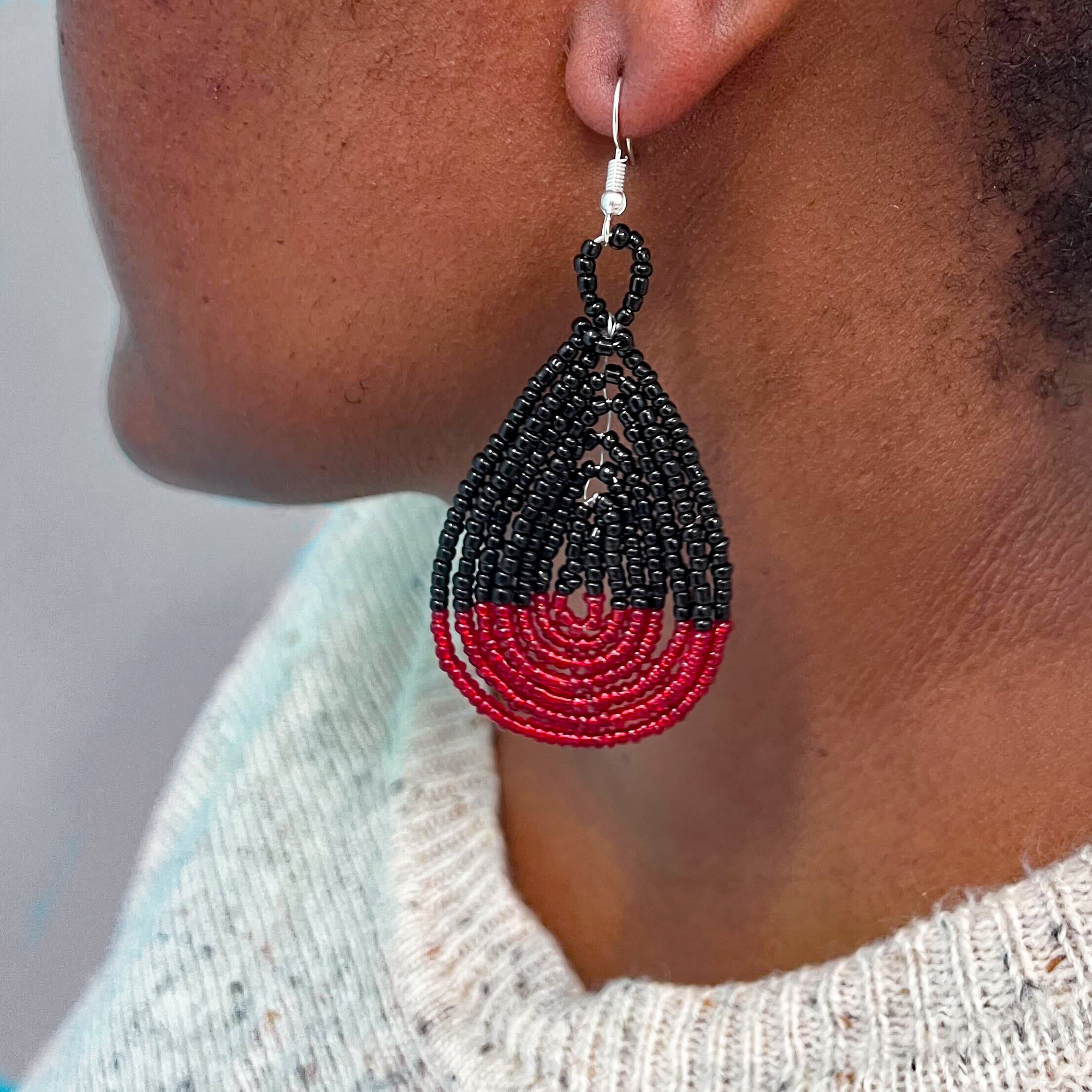 Beaded Tear Drop Earrings