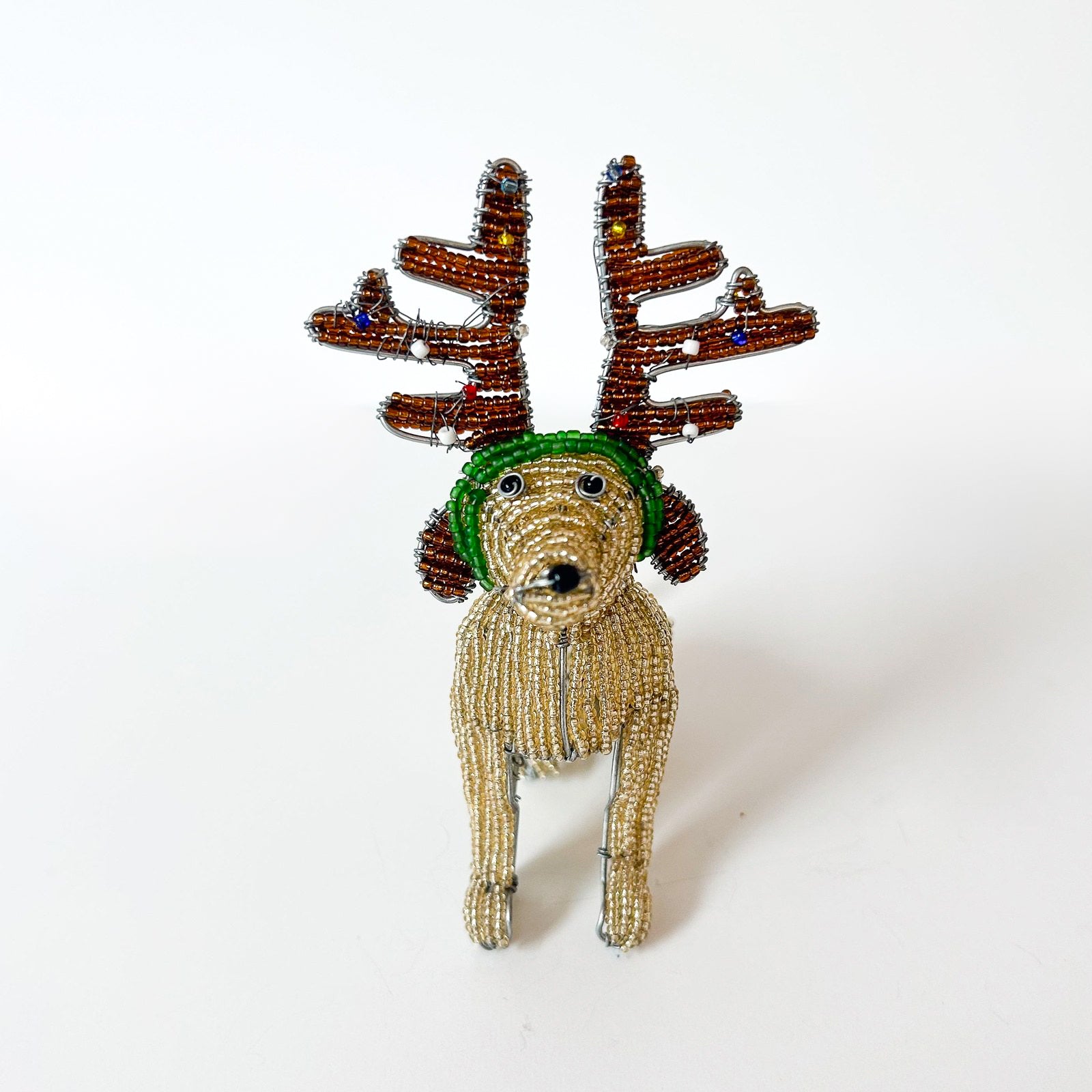 Beaded Dog with Antlers