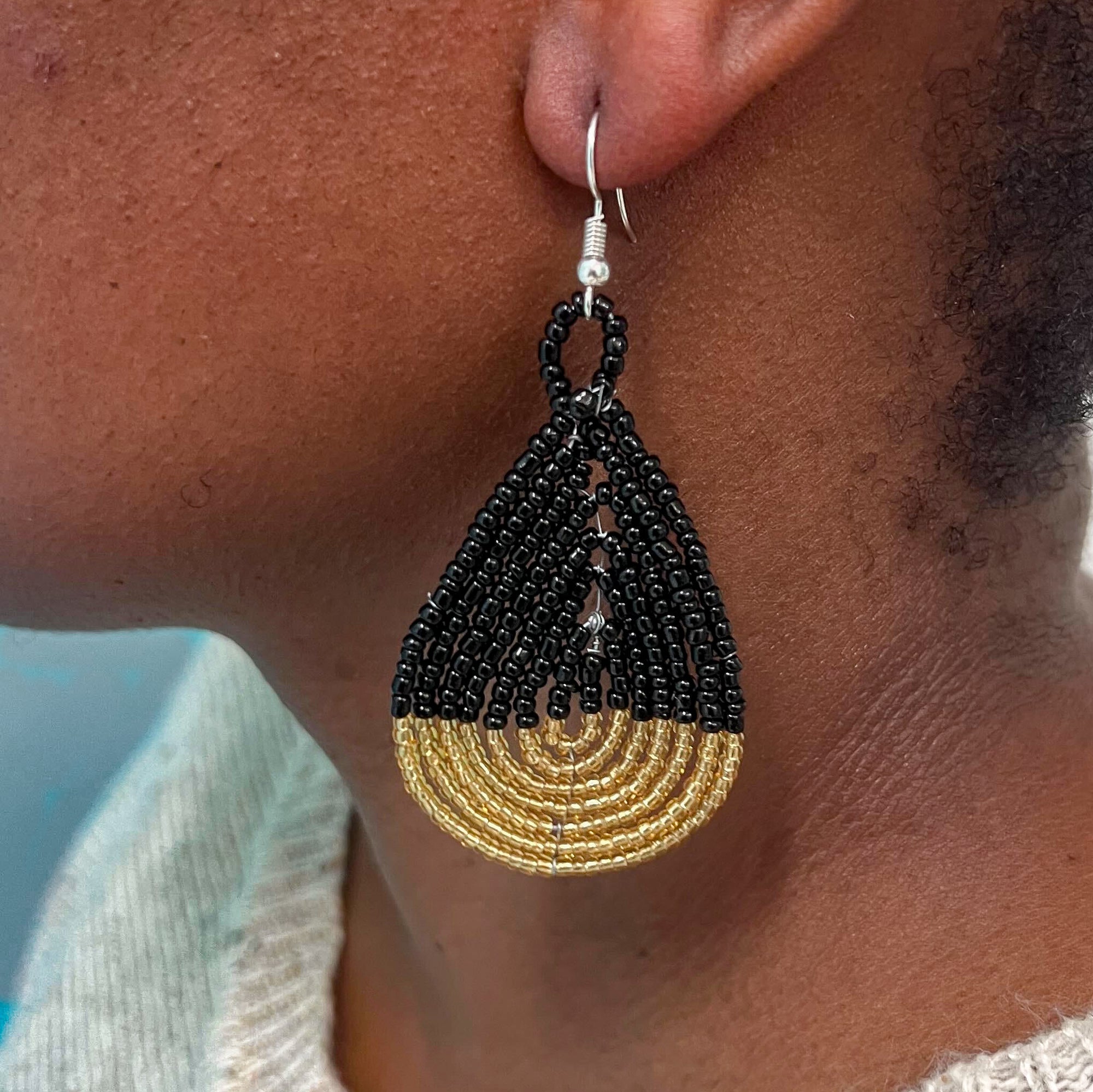 Beaded Tear Drop Earrings