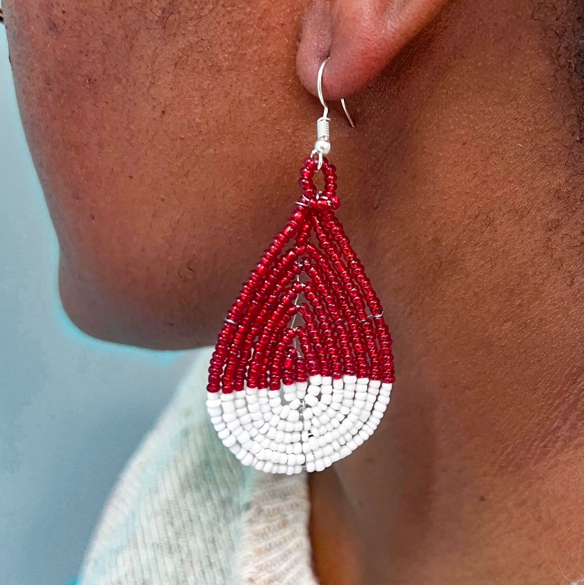 Beaded Tear Drop Earrings