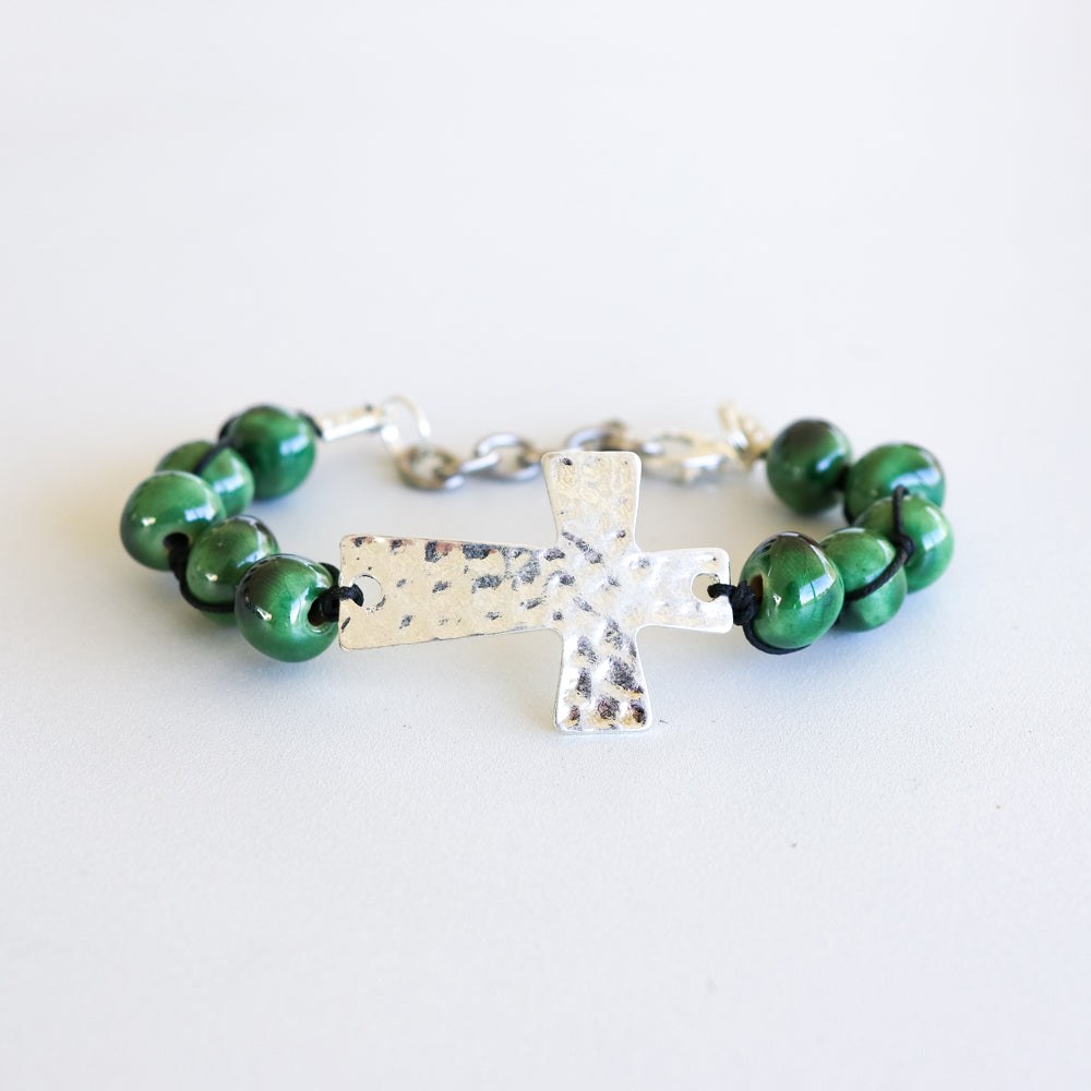 SwaziMUD™ Hammered Cross Bracelet - Khutsala™ Artisans