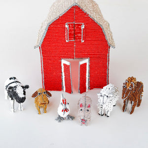 Barnyard animals and barn to make in plastic canvas