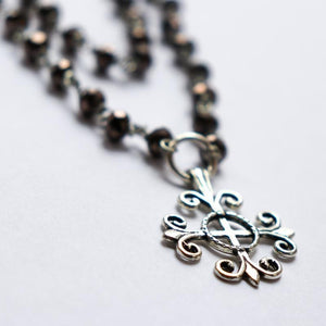 Square Cross Rosary Necklace - Khutsala™ Artisans