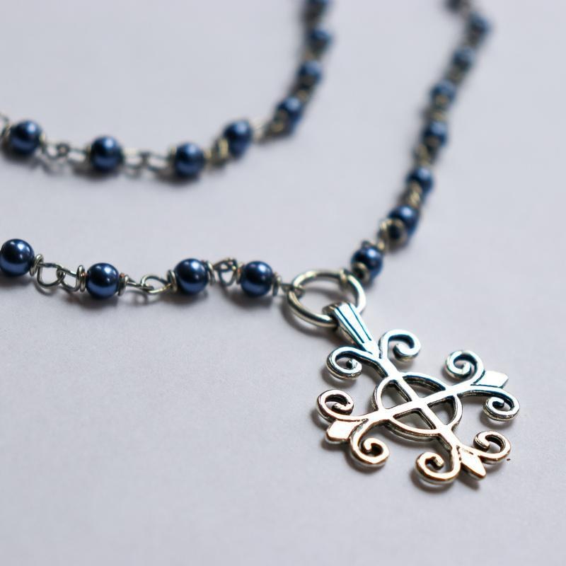 Square Cross Rosary Necklace - Khutsala™ Artisans