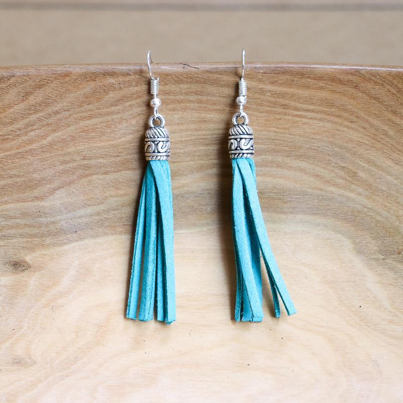 Leather Tassel Earrings - Khutsala™ Artisans