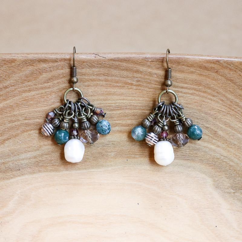 Crystal Marbleized Earrings - Khutsala™ Artisans