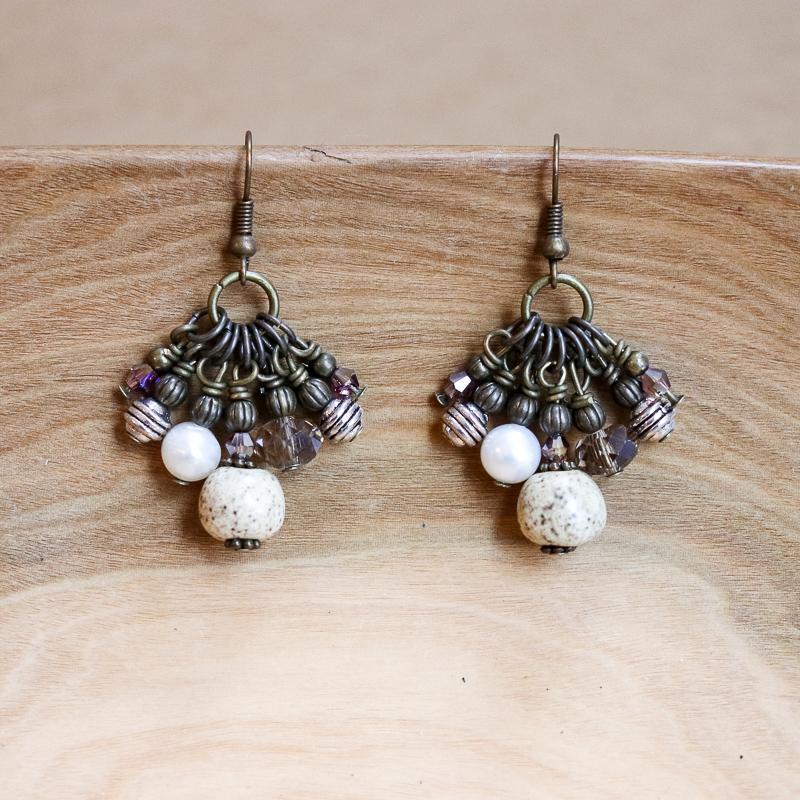 Crystal Marbleized Earrings - Khutsala™ Artisans