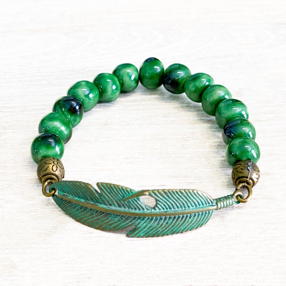 SwaziMUD™ Green Leaf Bracelets - Khutsala™ Artisans