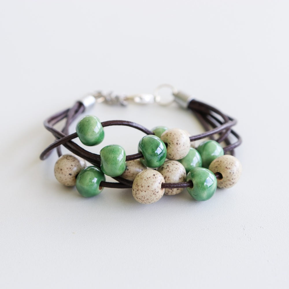 SwaziMUD™ Leather Cluster Bracelet - Khutsala™ Artisans