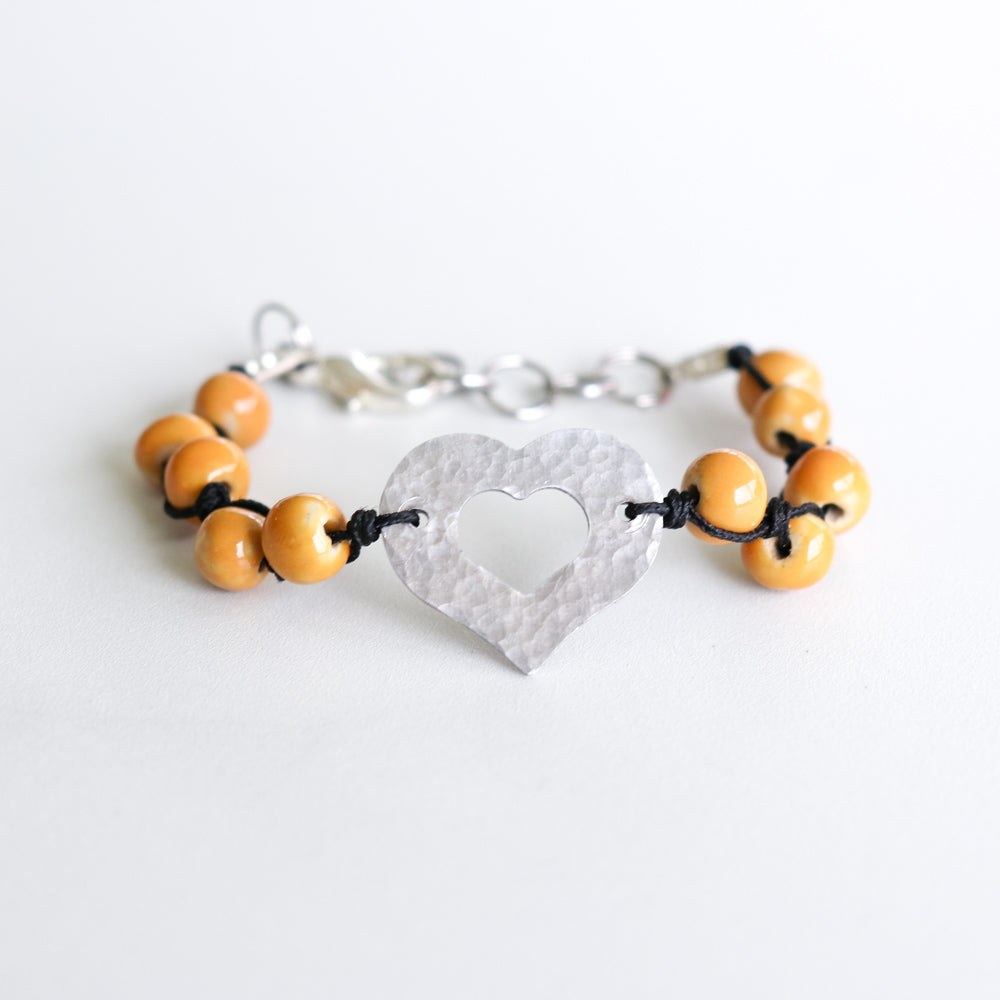SwaziMUD™ Hammered Heart Bracelet - Khutsala™ Artisans