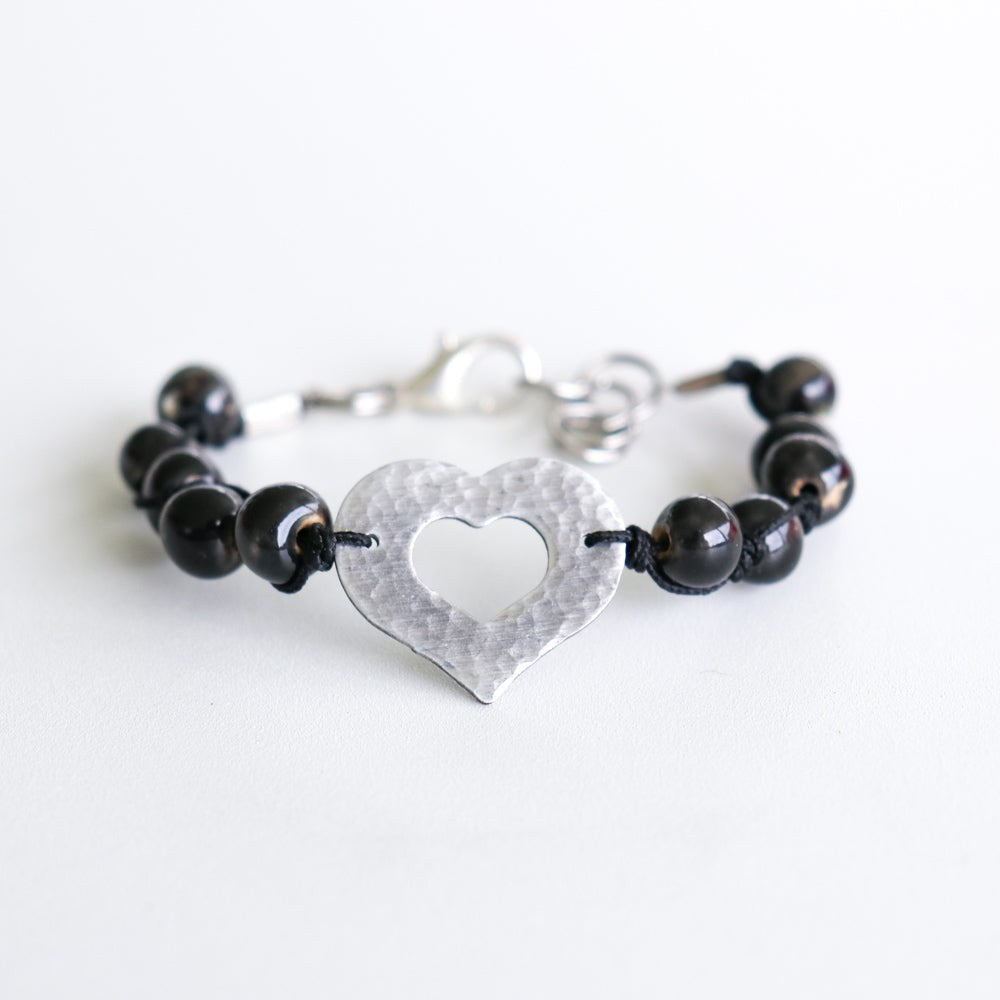 SwaziMUD™ Hammered Heart Bracelet - Khutsala™ Artisans