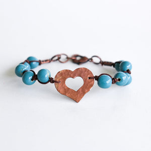 SwaziMUD™ Hammered Heart Bracelet - Khutsala™ Artisans