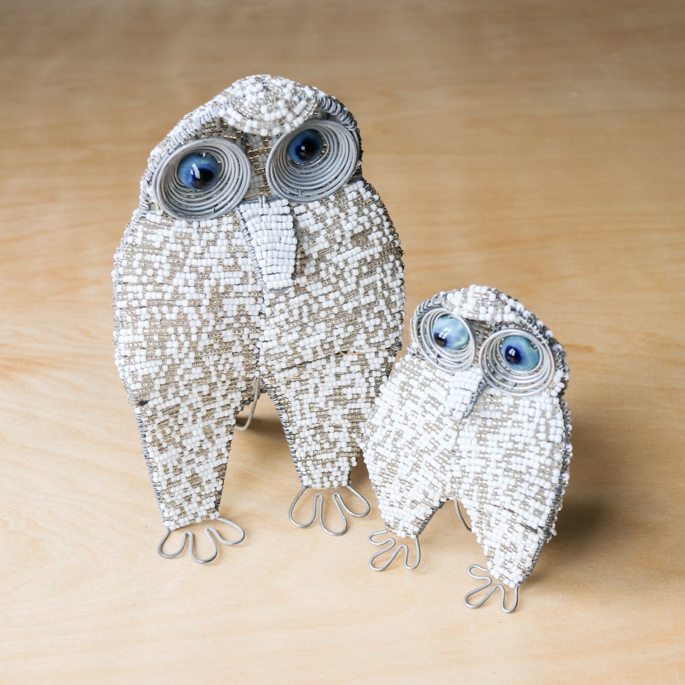 Beaded Snowy Beaded Owl - Khutsala™ Artisans