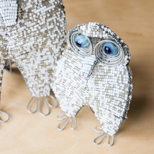 Beaded Snowy Beaded Owl - Khutsala™ Artisans