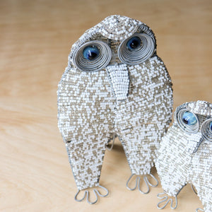Beaded Snowy Beaded Owl - Khutsala™ Artisans