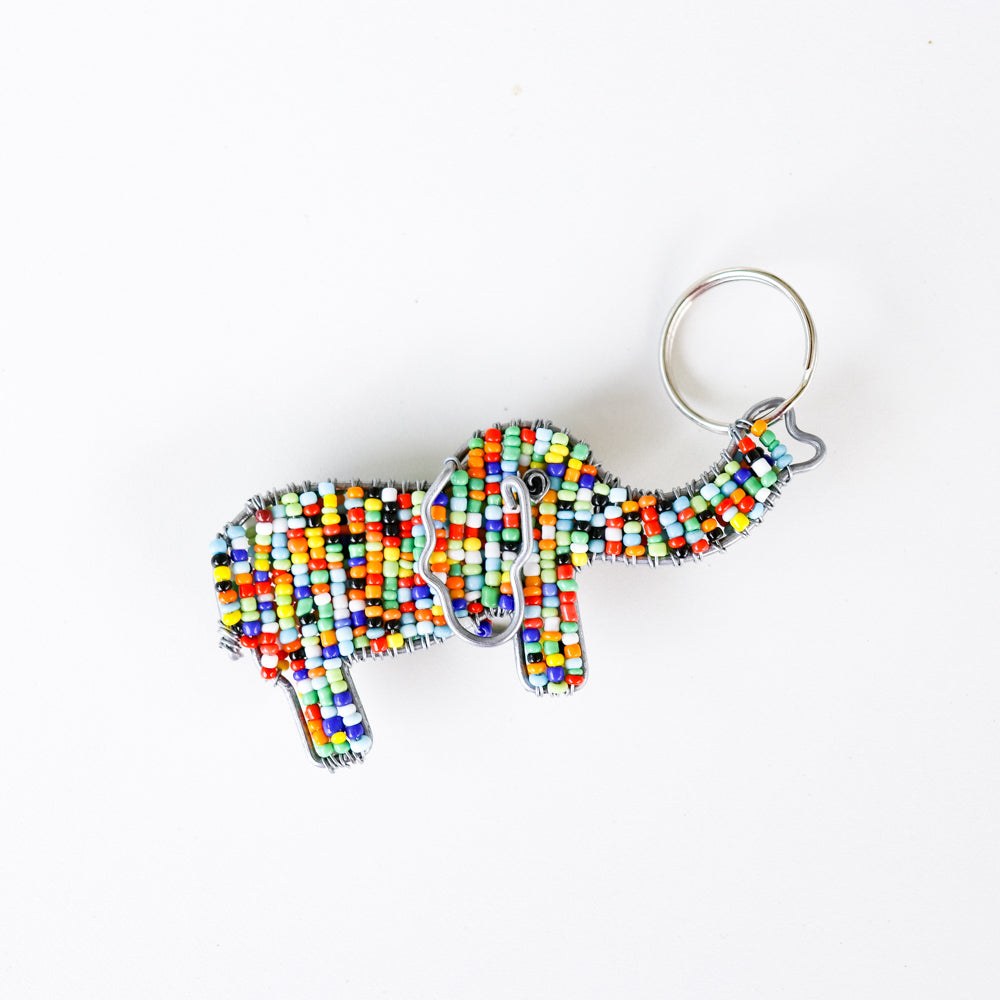 Khutsala™ Artisans African Beaded Animal Keychains | Fair Trade and Handmade Keychains Hippo