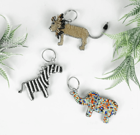 African Animal Keychains