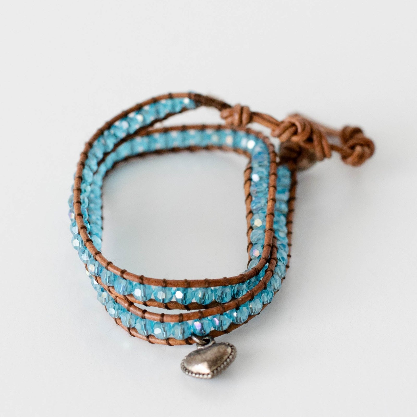 Heart Sequined Wrap Bracelet - Khutsala™ Artisans