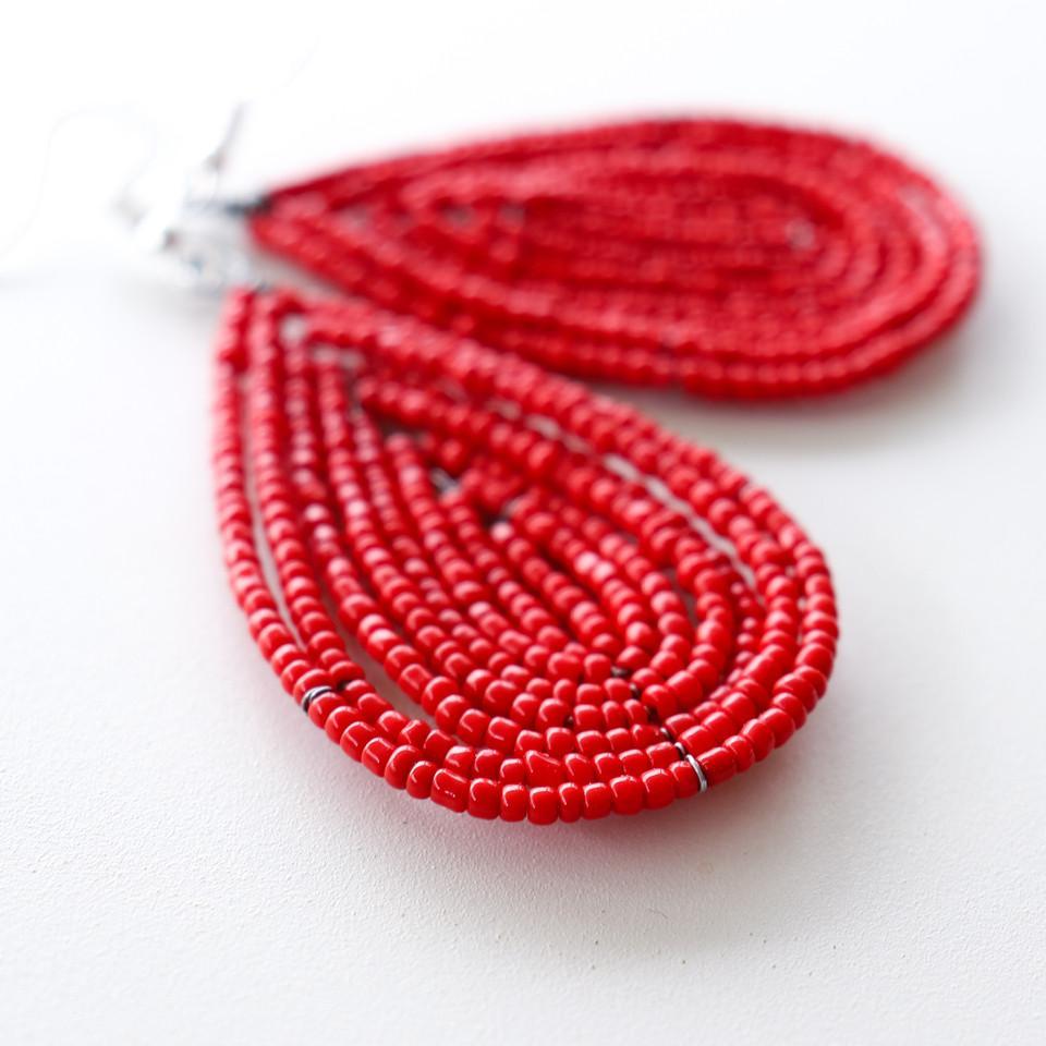 Beaded Tear Drop Earrings - Khutsala™ Artisans