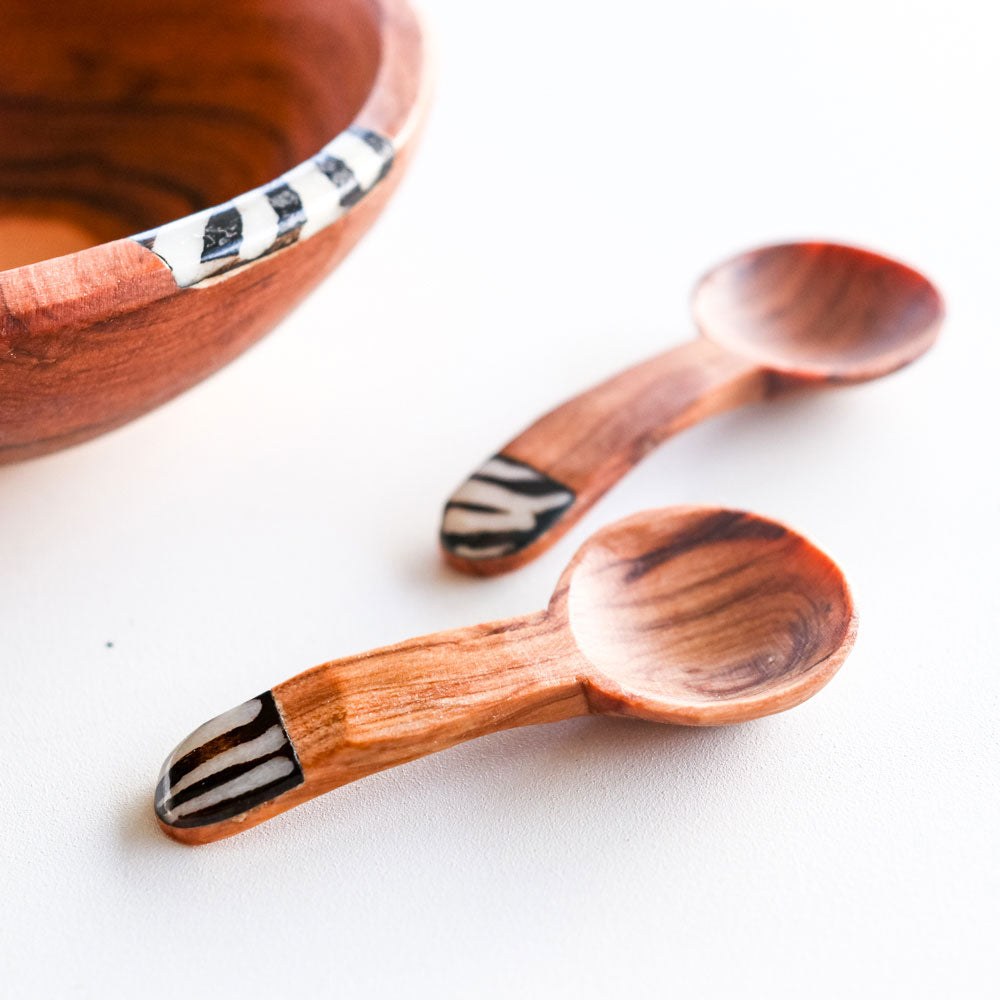 Spices Tiny Wooden Spoons Stock Photo 1905555631